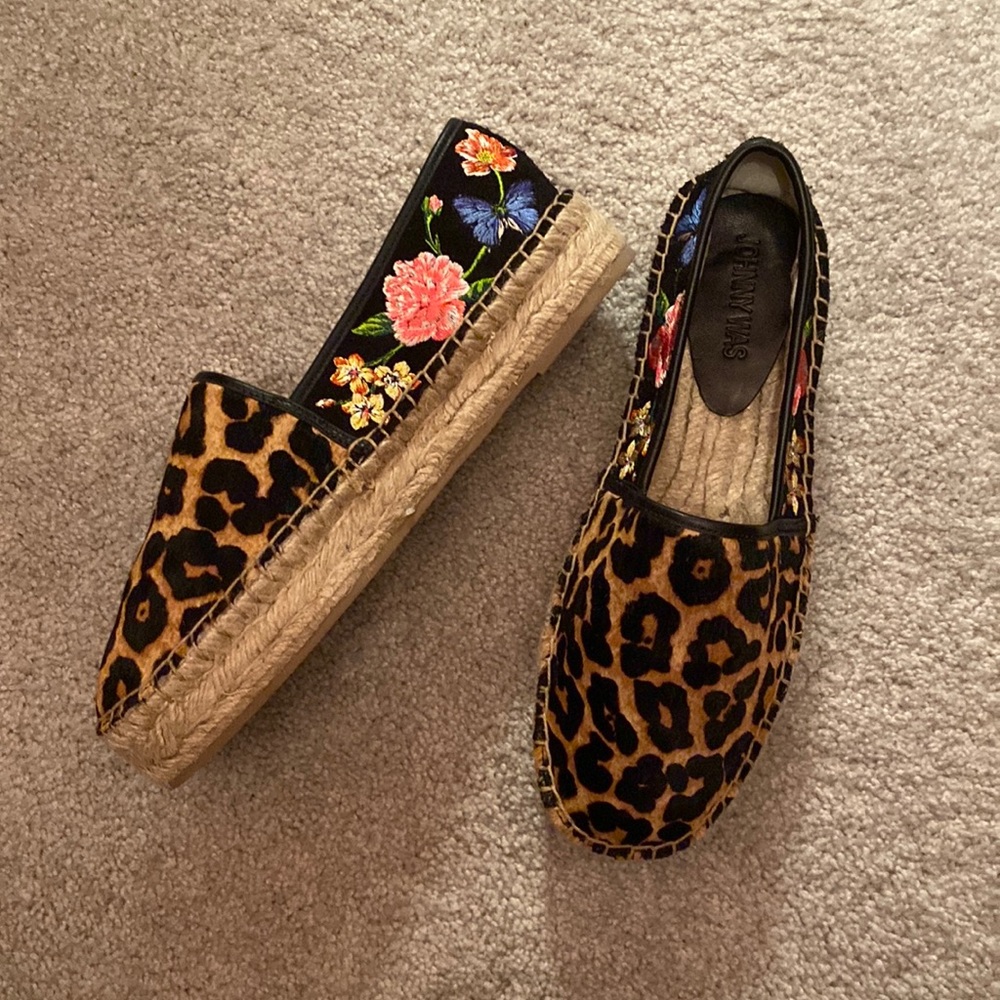 JOHNNY WAS Garden Leopard Espadrilles NWT and BOX